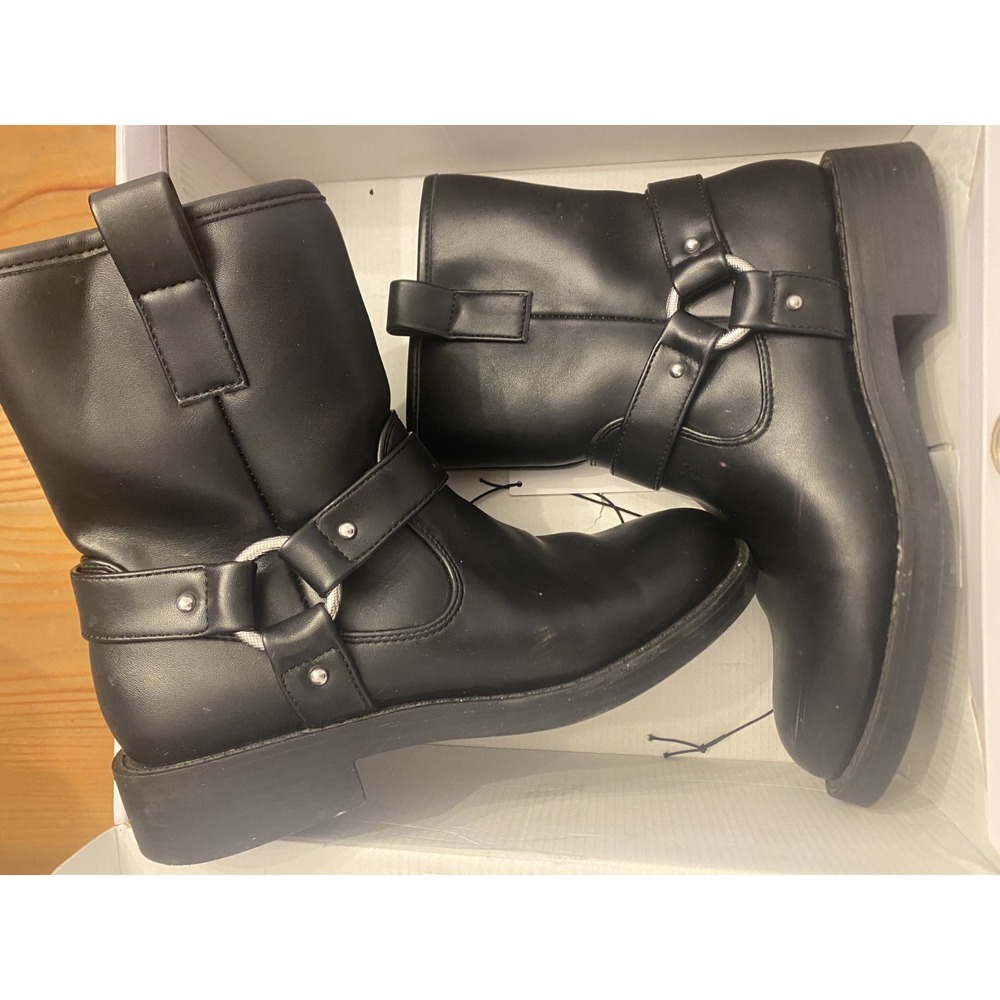 Dolce Vida Pondo Moto Boot in Black Women Sz 7‎ Buckle Zip Up